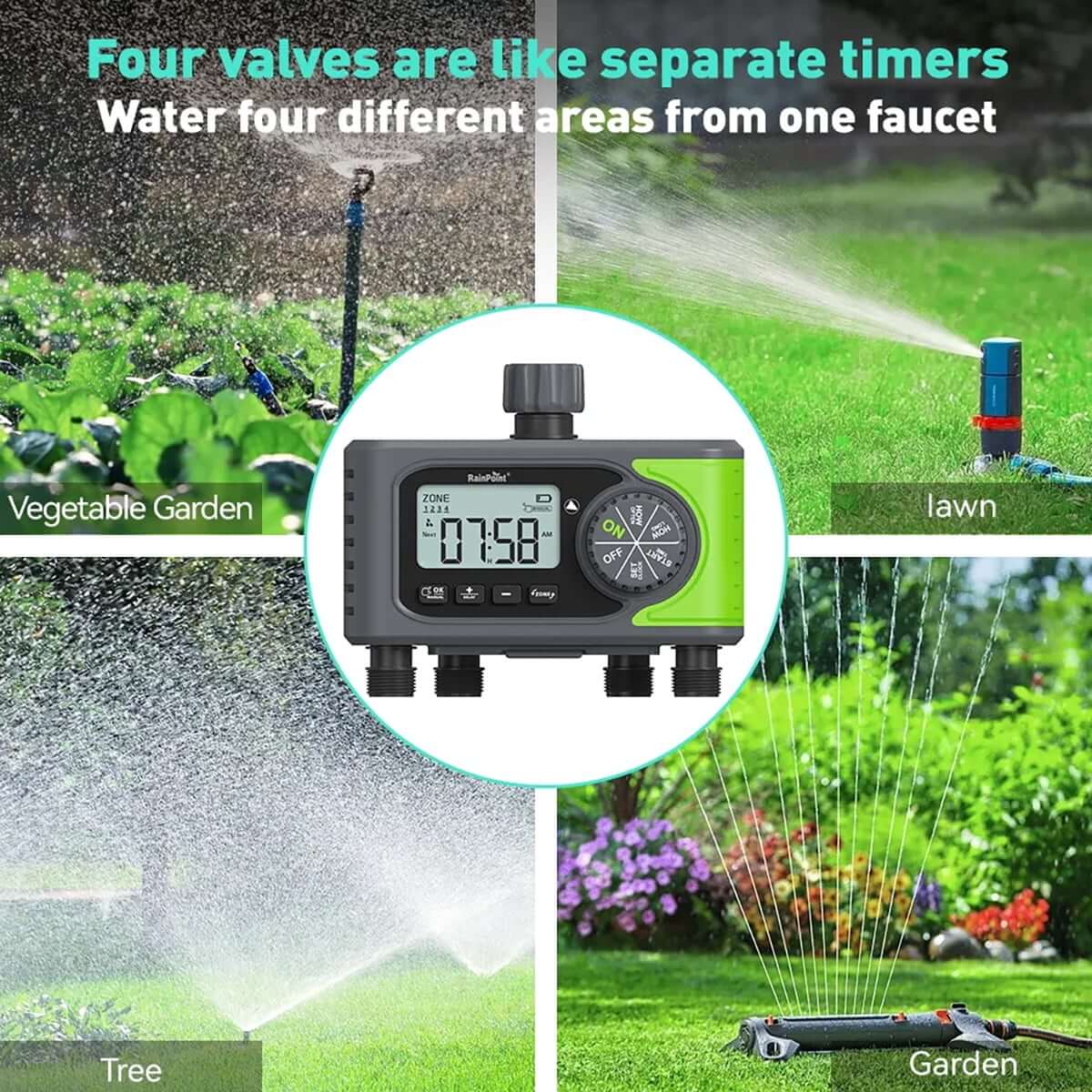 RainPoint 4 Outlet Water Timer