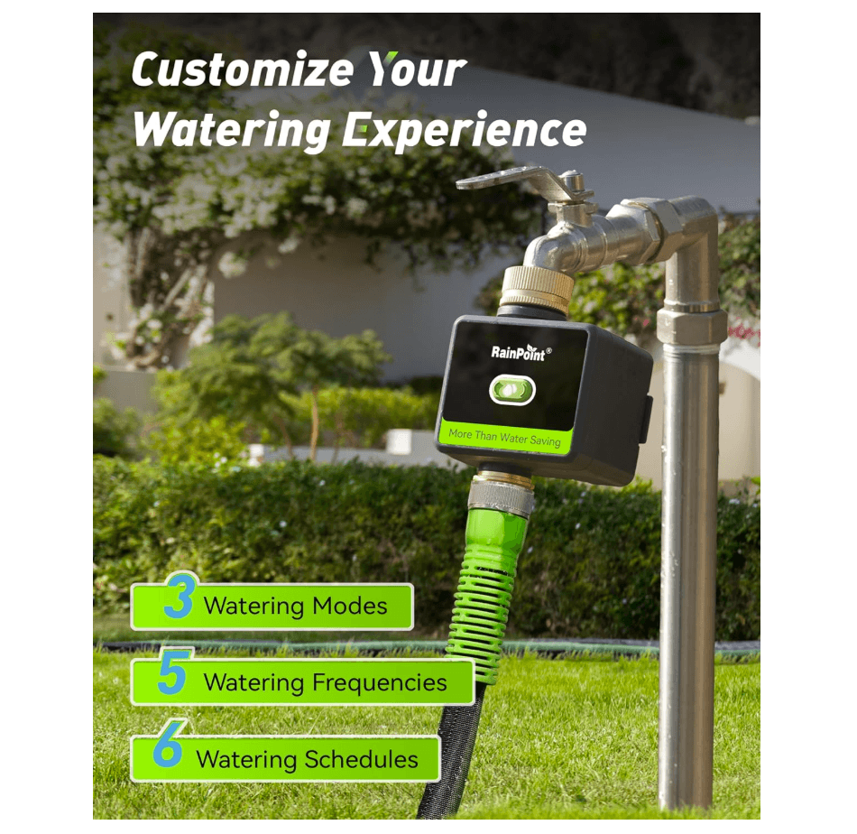 RAINPOINT Smart Water Timer with Brass Inlet & Outlet (Not Include Gateway)