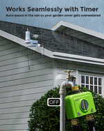 Wireless rain sensor installed for automatic irrigation control