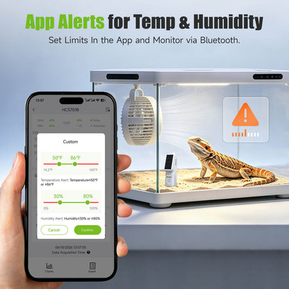 RainPoint Solar Bluetooth Temperature &amp; Humidity Monitor, Wireless Thermometer with Date Storage