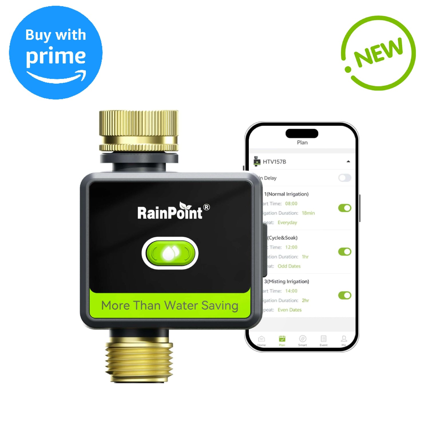 RAINPOINT Smart Water Timer with Brass Inlet &amp; Outlet (Not Include Gateway)