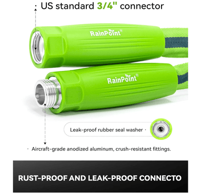 RAINPOINT Garden Hose 100FT, 3/4" Fittings