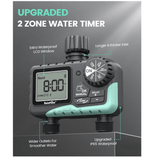 RainPoint digital hose timer installed for automatic garden watering
