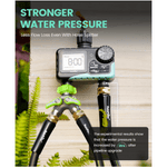 Programmable garden hose timer controlling two watering zones